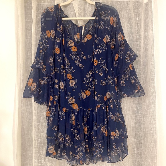 Free People Floral Mini Boho Dress - Picture 2 of 7